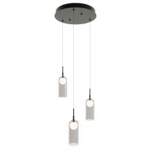  KRNP04L30D1BKRND3 - Kiran 3 Light Round Pendant MB 120V,BK