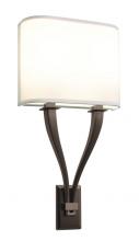  TYS112314LAJUDKBWH - Tory 11'' LED Sconce- Oakley Bronze Finish - White Linen Shade