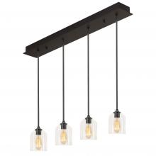  WMMP06MBBKLNR4 - William 4 Light Linear Pendant MB 120V,BK