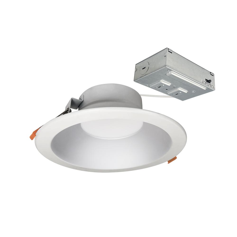 8" Theia LED Downlight with Selectable CCT, 120-277V 0-10V, Haze/Matte Powder White Finish