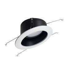  NLRS-612L1TWB - 6" Sloped LED Retrofit Baffle, 1200lm / 15W, Selectable CCT, Black Baffle / White Flange