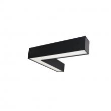  NLUD-L334B - "L" Shaped L-Line LED Indirect/Direct Linear, 3781lm / Selectable CCT, Black Finish