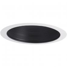  NTM-713BAL - 6" Air-Tight Aluminum Baffle Cone w/ Flange, Black/White