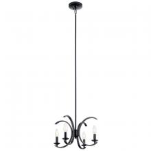  52119BK - Cassadee 16" 4 Light Convertible Pendant/Semi Flush in Black