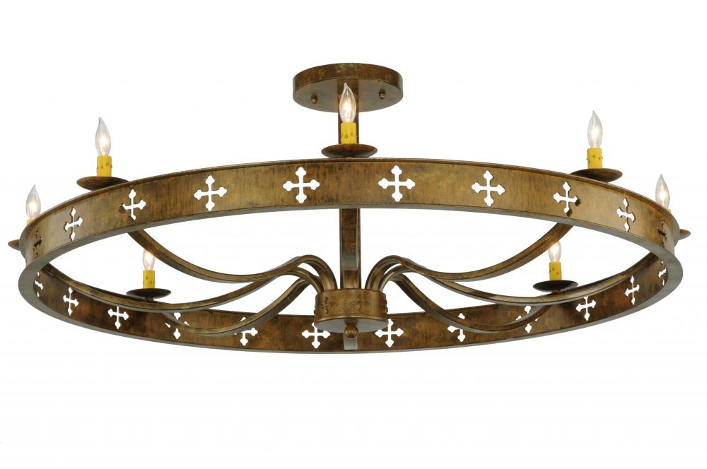 48" Wide Byzantine 8 Light Semi-Flushmount