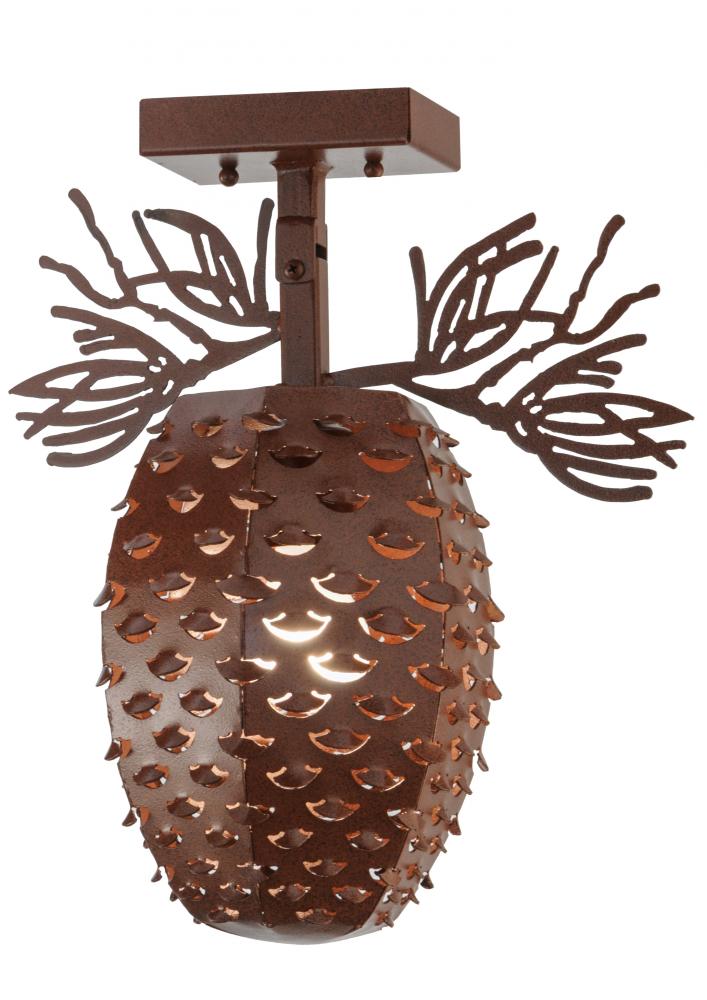 14" Wide Stoneycreek Pinecone Semi-Flushmount