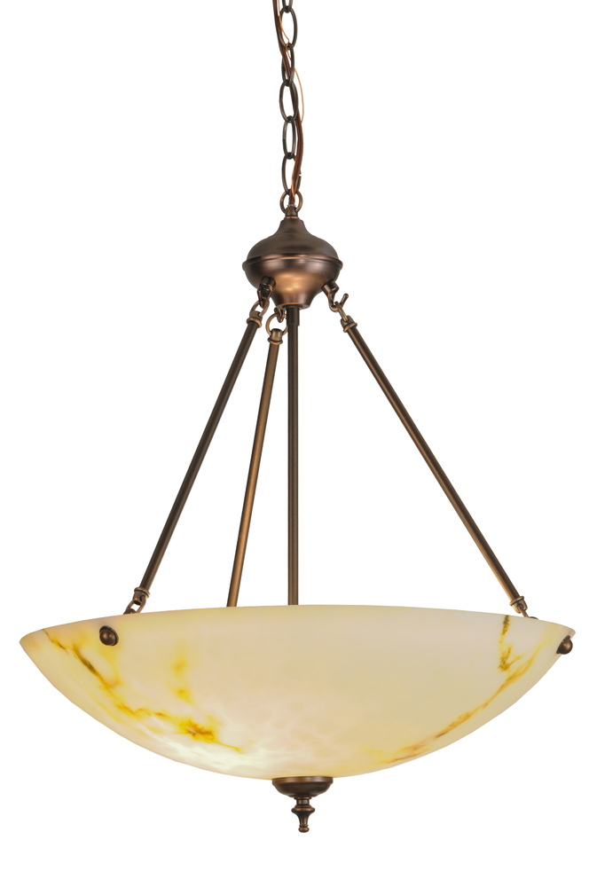 20"W Corinth White Marble Inverted Pendant