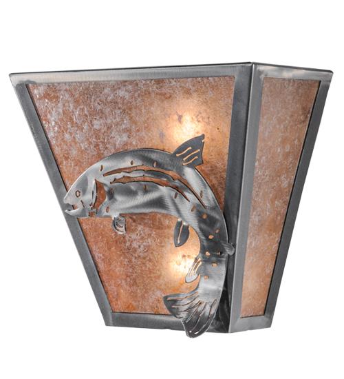 13"W Leaping Trout Wall Sconce