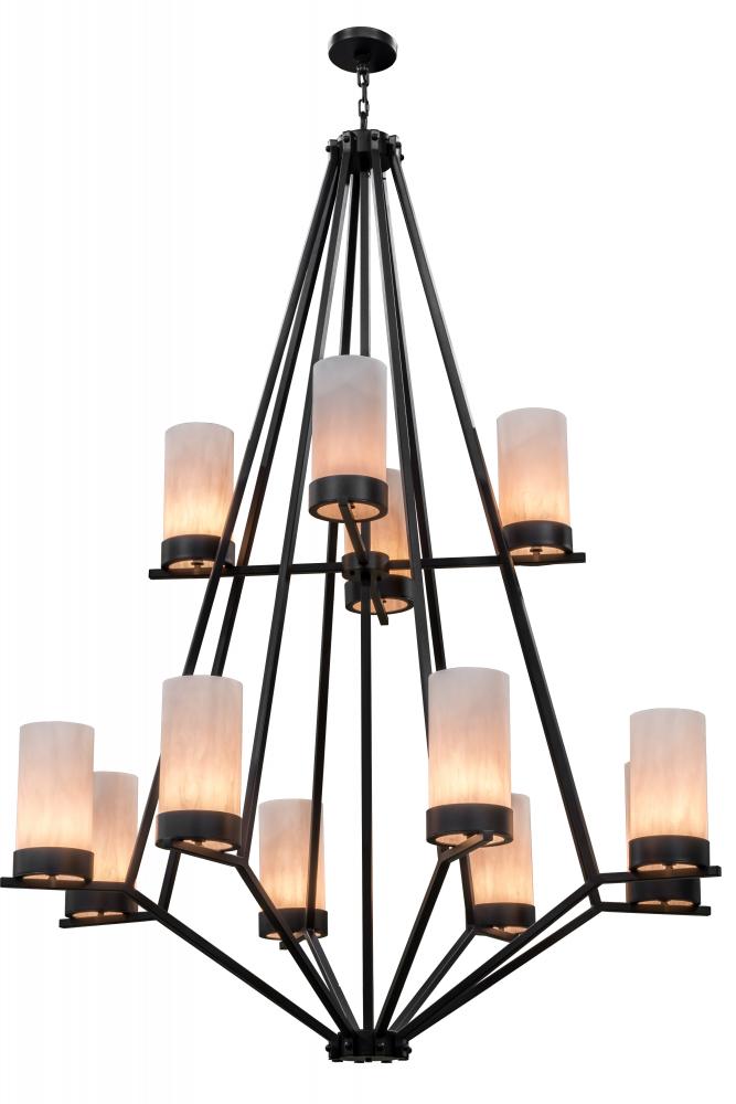 60"W Galen 12 LT Two Tier Chandelier