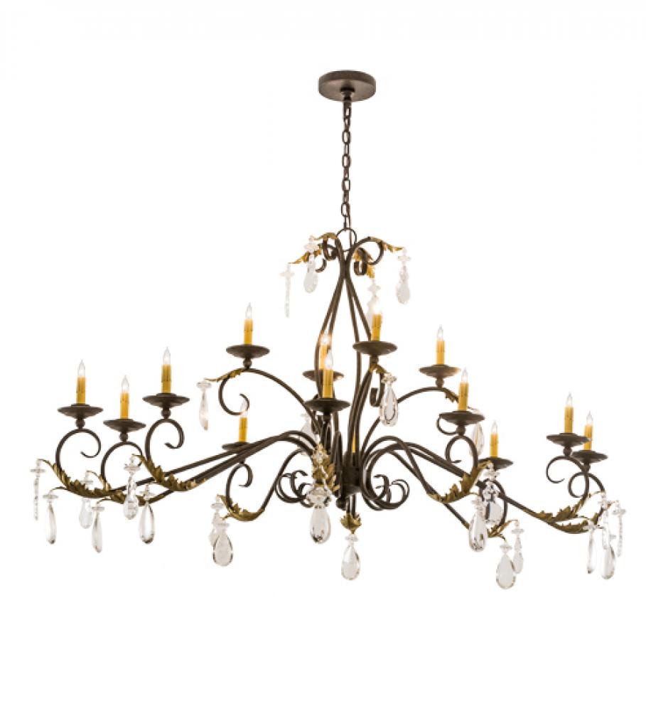 62" Long Windsor 14 Light Oblong Chandelier