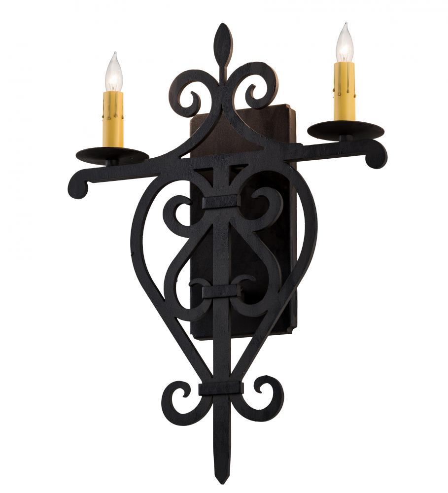 15"W Fleur De Lys Wall Sconce