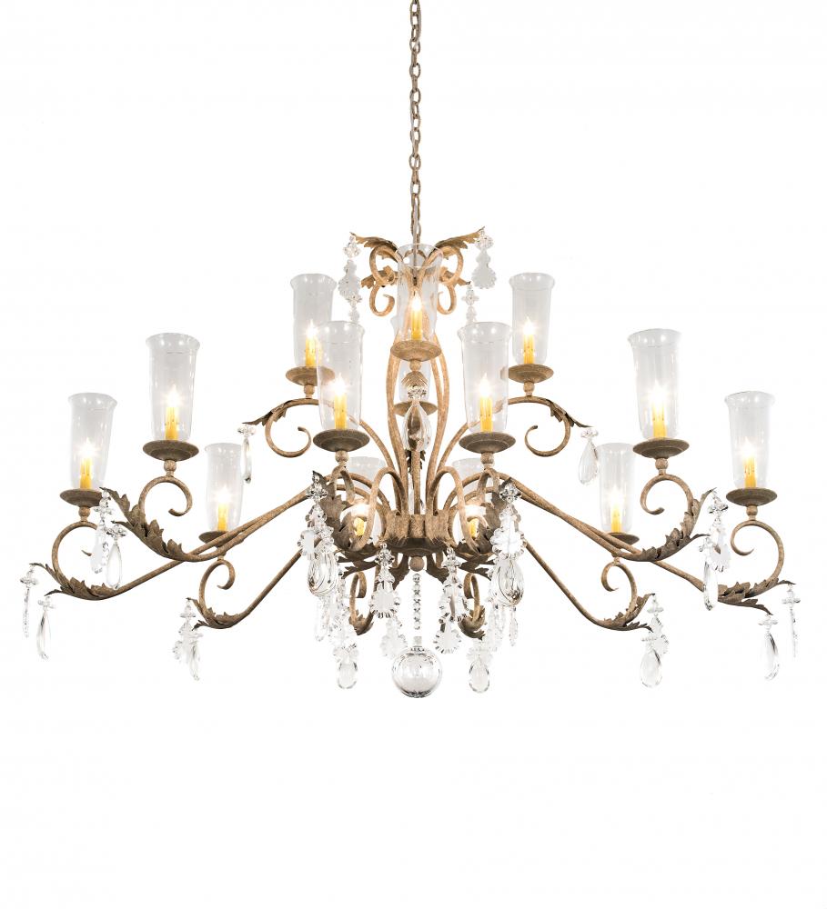 62" Long Windsor 14 Light Oblong Chandelier