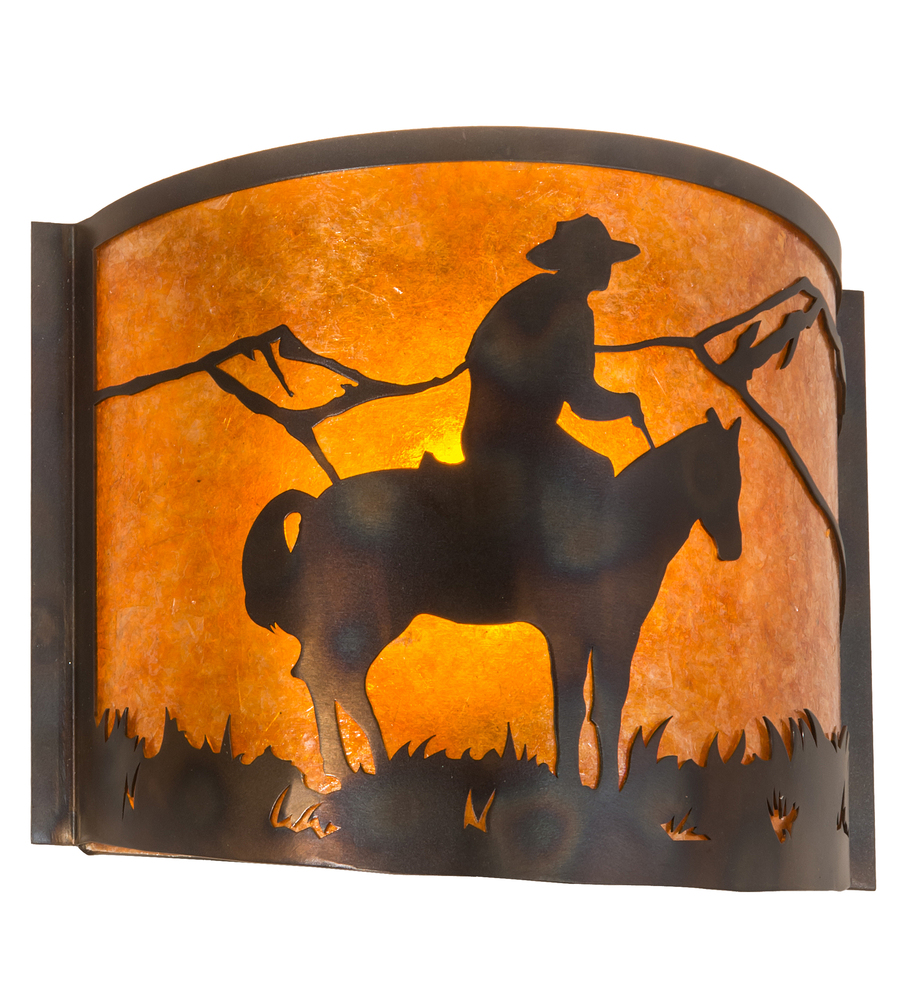 12" Wide Cowboy Wall Sconce