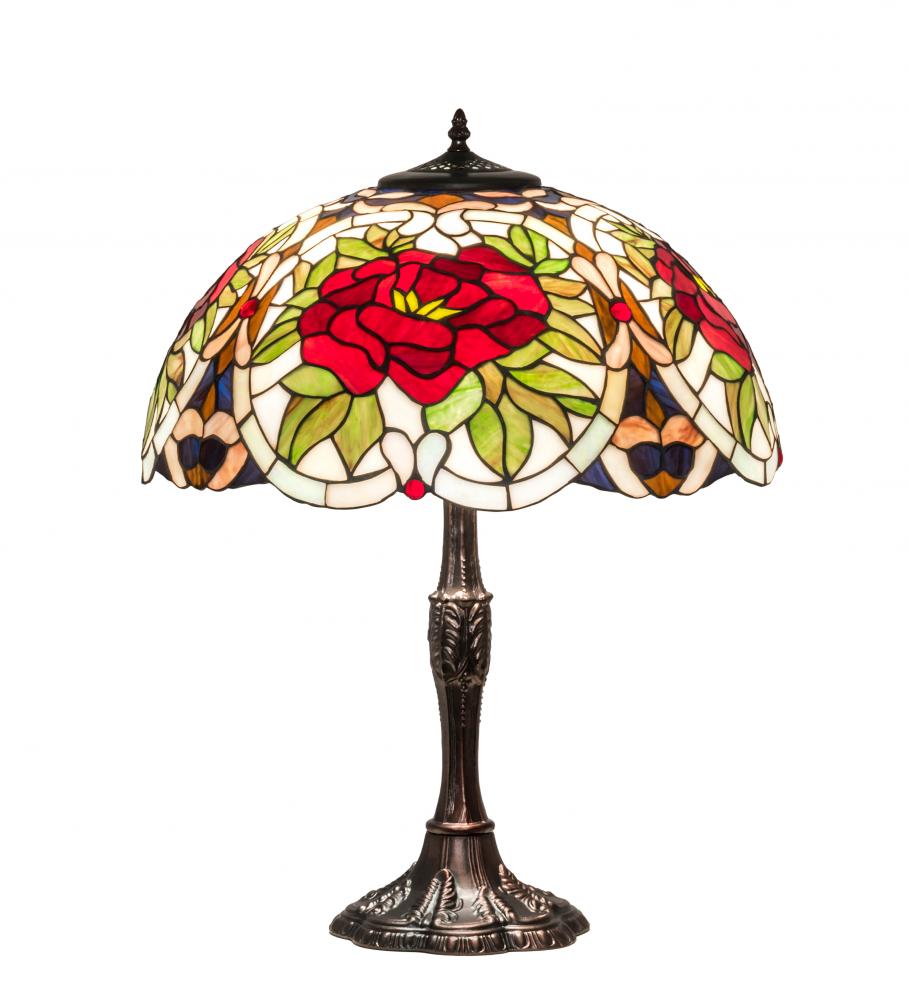 26" High Renaissance Rose Table Lamp