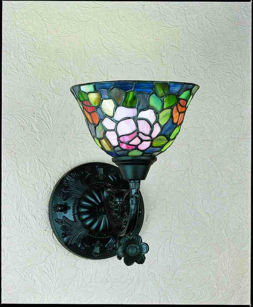 8"W Tiffany Rosebush Wall Sconce