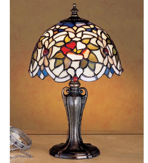 13" High Renaissance Rose Mini Lamp