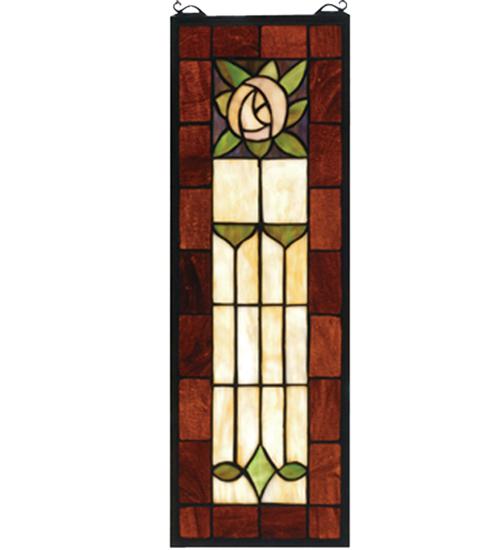 8"W X 24"H Pasadena Rose Stained Glass Window