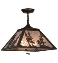 Meyda Green 109955 - 16" Square Tall Pines Pendant