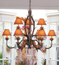  115594 - 36" Wide Slenderleaf 9 Light Chandelier