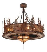 Meyda Green 115914 - 44"W Elk at Dusk w/Fan Light Chandel-Air