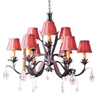 Meyda Green 120769 - 28" Wide Slenderleaf 9 Light Chandelier