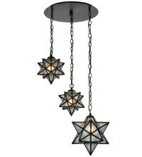  130969 - 21" Wide Moravian Star 3 Light Cascading Pendant