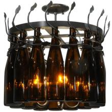  134432 - 20" Wide Tuscan Vineyard Estate 16 Wine Bottle Chandelier