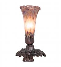  14358 - 7" High Purple Iridescent Pond Lily Mini Lamp