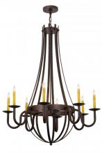  173504 - 38"W Barrel Stave Metallo 8 LT Chandelier