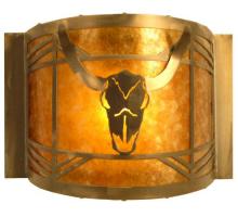  20760 - 12" Wide Steer Skull Wall Sconce