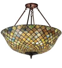  229145 - 24" Wide Tiffany Fishscale Inverted Pendant