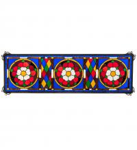  232860 - 33" Wide X 10" High Tudor Trio Stained Glass Window