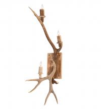  247843 - 12" Wide Antlers Elk & Mule Deer 3 Light Wall Sconce