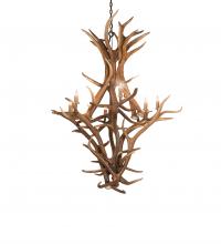  251158 - 42" Wide Antlers Elk & Mule Deer 8 Light Chandelier