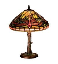 Meyda Green 27158 - 16"H Tiffany Dragonfly w/ Twisted Fly Mosaic Base Accent Lamp