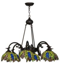  27397 - 32"W Tiffany Honey Locust 6 LT Chandelier