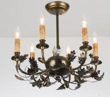  50095 - 19" Wide Oak Leaf & Acorn 6 LT Mini Chandelier