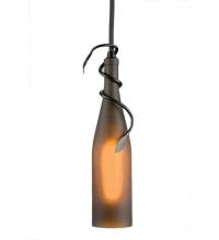  50375 - 5"W Tuscan Vineyard Frosted Amber Wine Bottle Mini Pendant