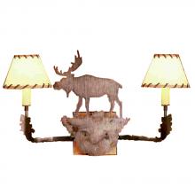  50615 - 20"W Moose 2 LT Rawhide Wall Sconce