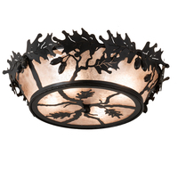  51000 - 20" Wide Oak Leaf & Acorn Flushmount