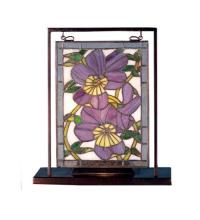  68409 - 9.5"W X 10.53"H Pansies Lighted Mini Tabletop Window