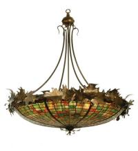  68618 - 46" Wide Greenbriar Oak Inverted Pendant