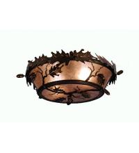  82070 - 20" Wide Oak Leaf & Acorn Flushmount