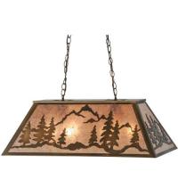  99025 - 33" Long Mountain Range Gros Ventre WY Oblong Pendant