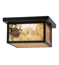  99669 - 12"Sq Hyde Park Winter Pine LED Flushmount