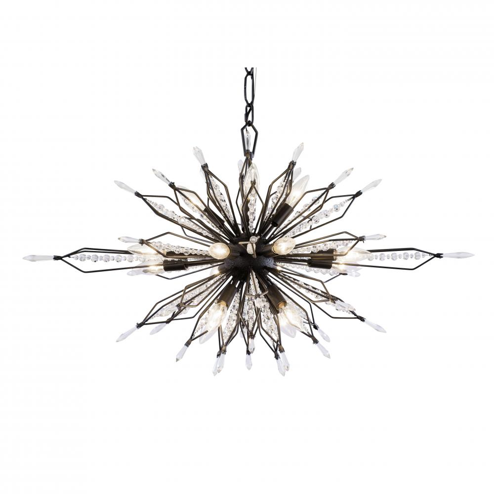 Orbital 16-Lt Oval Linear Pendant - Carbon