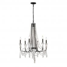 Varaluz 270C06OX - Barcelona 6-Lt Crystal Chandelier - Onyx