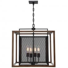  285P04DOBL - Rio Lobo 4-Lt Pendant - Dark Oak/Black