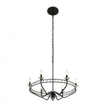  363C06CB - Monroe 6-Lt Chandelier - Carbon