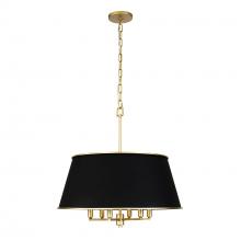  364P06MBFG - Coco 6-Lt Pendant - Matte Black/French Gold